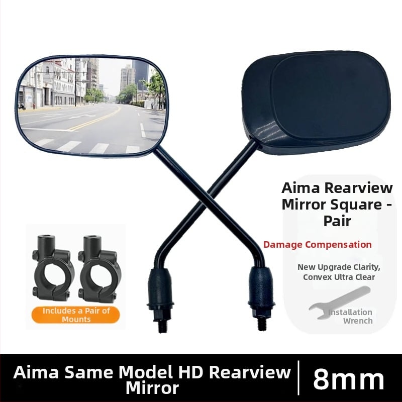 Elektromos kerékpár hátsó visszapillantó tükör, Nemzeti szabvány, Reflektív visszapillantó a tolatáshoz, 8 mm jobbmenet, Univerzális tartozék