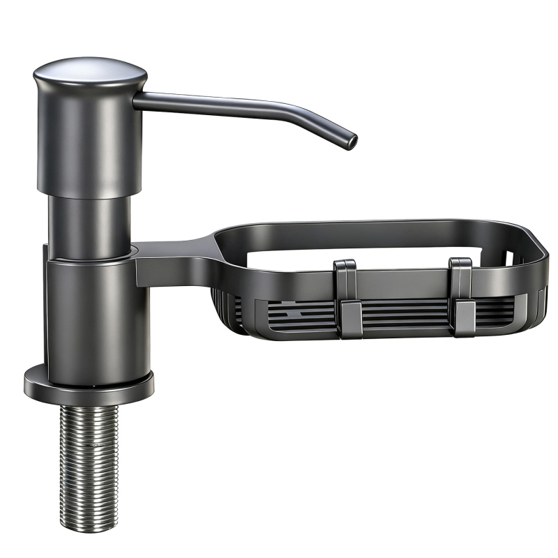 Dozator tekućeg sapuna za sudoper s ručnom pumpom, Space Aluminum, moderni minimalistički stil, završna obrada lakom i elektroplatiranje, Brend Enjoy