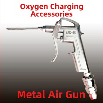 Pūtina garās mutes uzpildes pistole zivju somiem, skābekļa piegādes instruments ar skābekļa cauruli, spiediena mērītājs, vieno- un divpozīciju skābekļa komplekti, loģistikas iepakojums