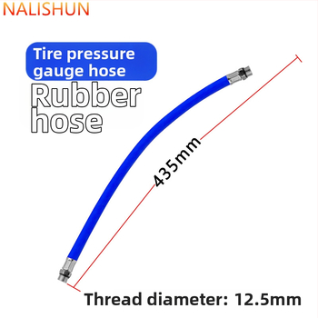 Gumi anyagú keréknyomás-fújó tömlő hosszabbító, önzáró csatlakozóval
