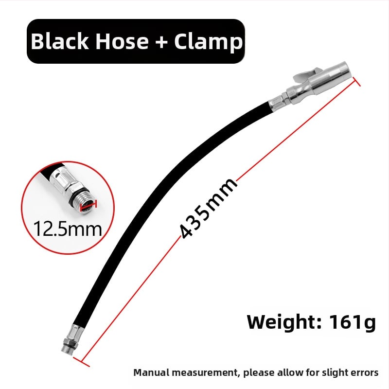 Gumi anyagú keréknyomás-fújó tömlő hosszabbító, önzáró csatlakozóval