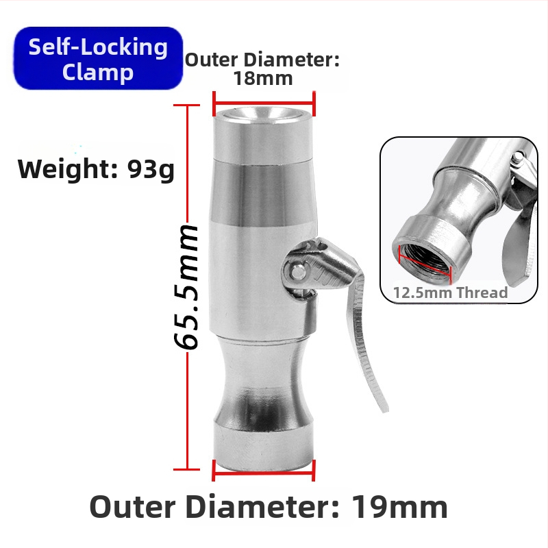 Gumi anyagú keréknyomás-fújó tömlő hosszabbító, önzáró csatlakozóval