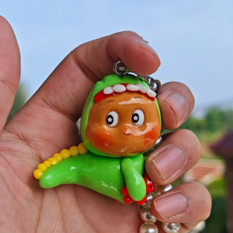 Labubu privjesak za ključeve od smole - ručno izrađeno, korejskog stila, individualno zapakirano