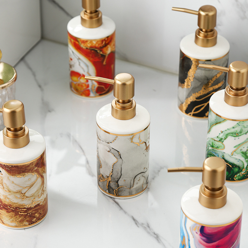 Керамична помпена бутилка за лосион, марка Set map, стил светъл лукс, функция: помпа, тегло 280 г