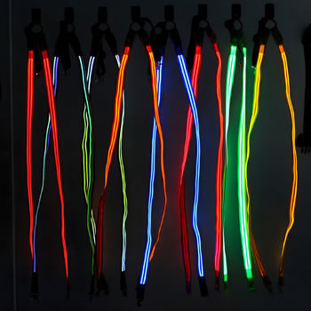 LED svjetleće naramenice s 3 kopčama, podesive, unisex, poliester, sitotisak