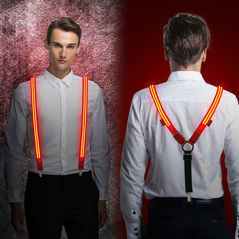 LED svjetleće naramenice s 3 kopčama, podesive, unisex, poliester, sitotisak