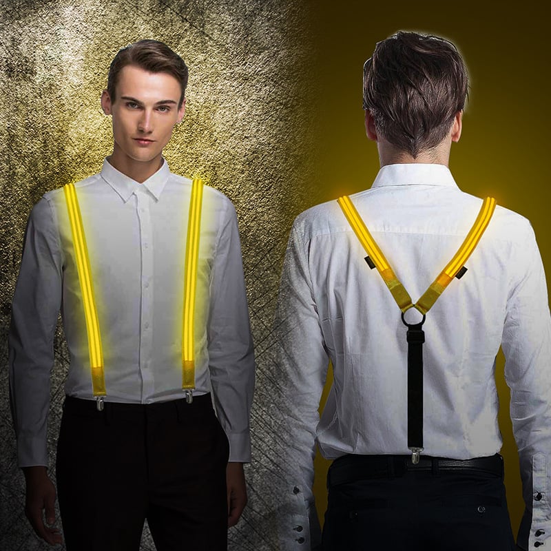LED svjetleće naramenice s 3 kopčama, podesive, unisex, poliester, sitotisak
