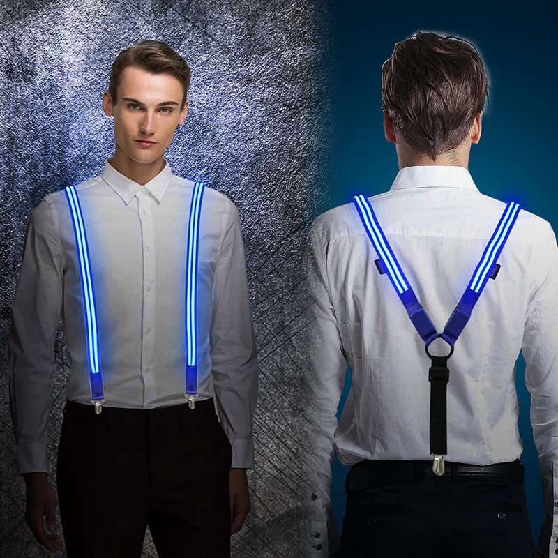 LED svjetleće naramenice s 3 kopčama, podesive, unisex, poliester, sitotisak