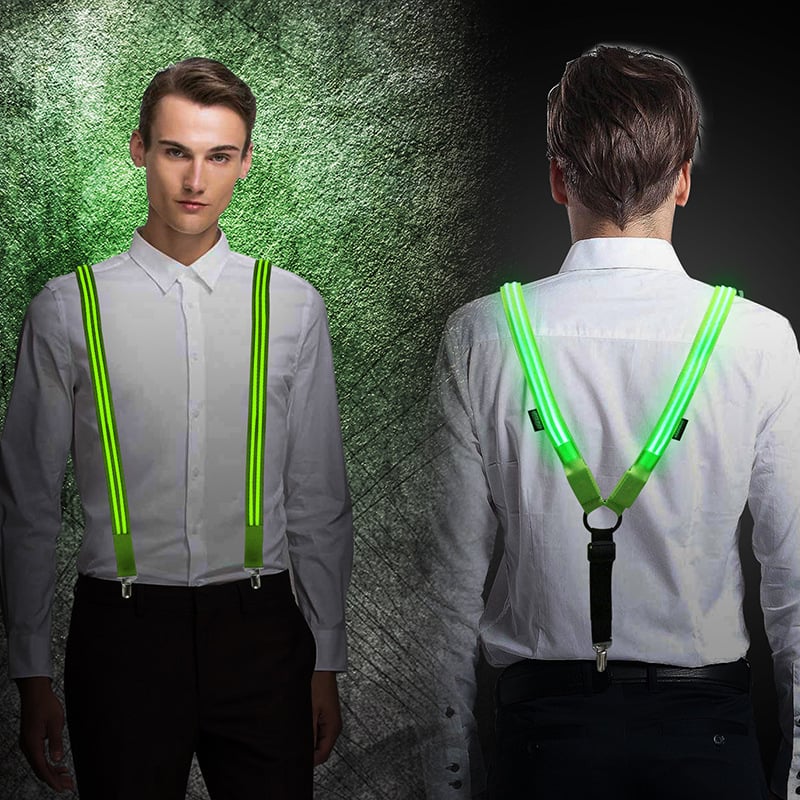 LED svjetleće naramenice s 3 kopčama, podesive, unisex, poliester, sitotisak