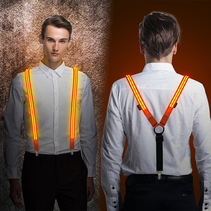 LED svjetleće naramenice s 3 kopčama, podesive, unisex, poliester, sitotisak