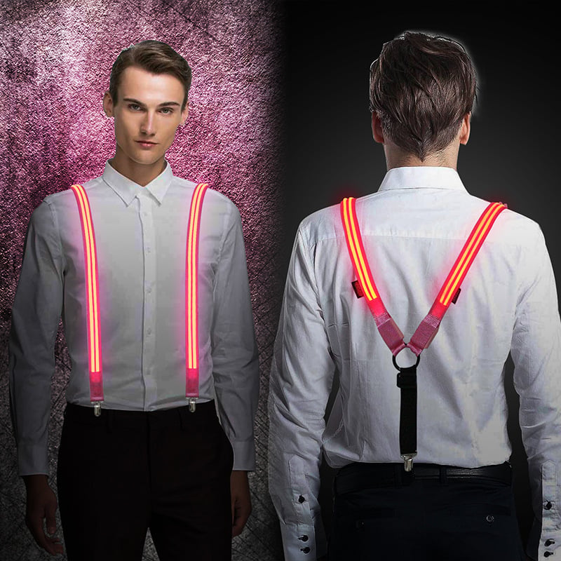 LED svjetleće naramenice s 3 kopčama, podesive, unisex, poliester, sitotisak