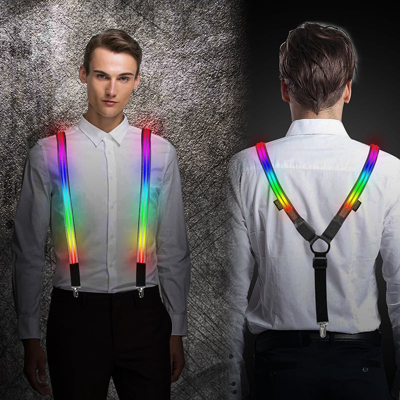 LED svjetleće naramenice s 3 kopčama, podesive, unisex, poliester, sitotisak