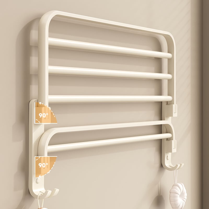 Ράφι μπάνιου για πετσέτες, εγκατάσταση χωρίς διάτρηση, 2 επίπεδα, πλαστικό και κράμα αλουμινίου, χωρητικότητα 30 kg