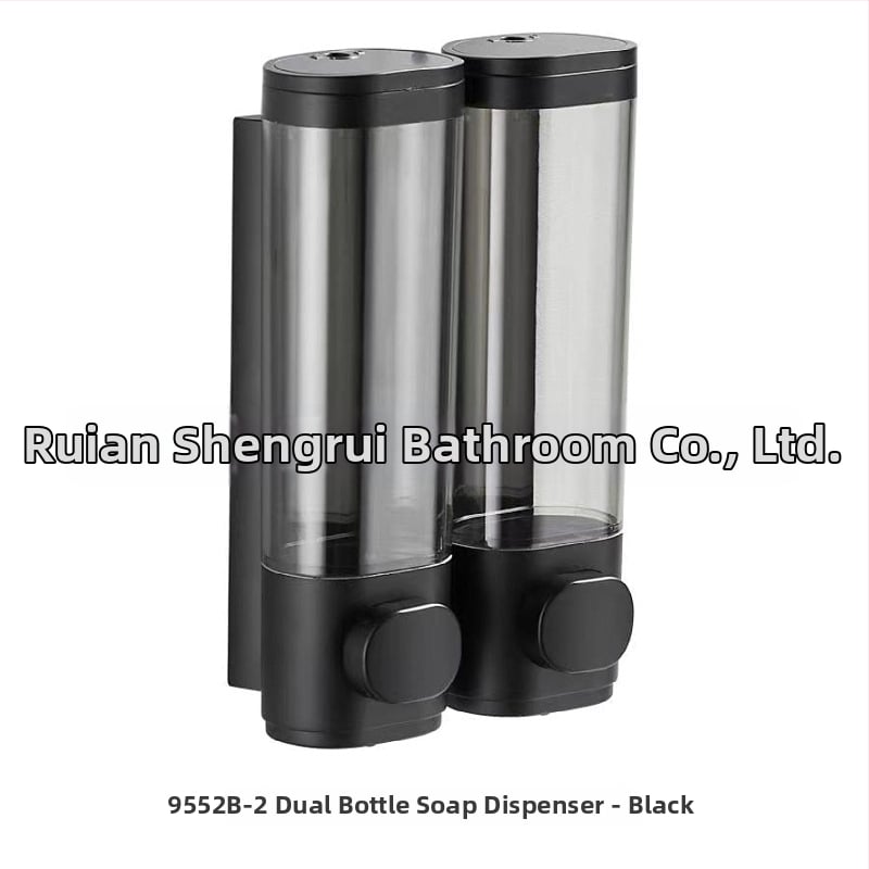 Dispenser montat pe perete pentru săpun, dezinfectant pentru mâini, șampon și gel de duș (material: plastic; pentru băi de hotel; montat pe perete; funcție: apăsare manuală)