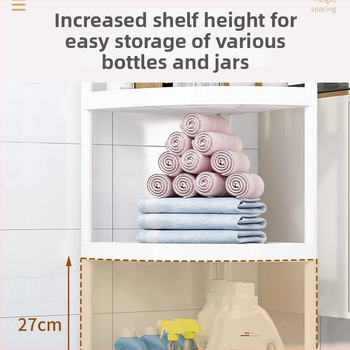 Yuelan stalak za kupaonicu za pohranu, 2-slojni, plastični, premaz u spreju plastike, kutni trokutasti stalak