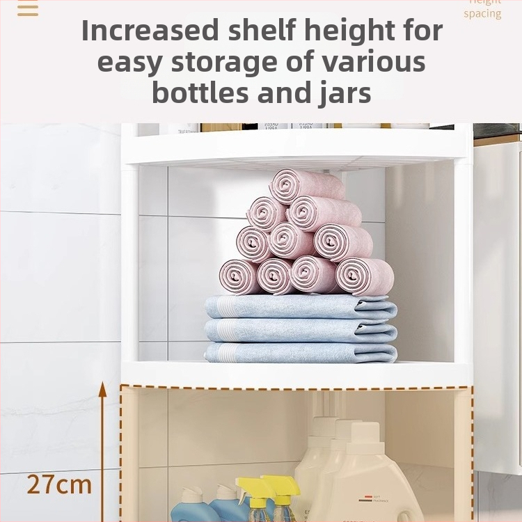 Yuelan stalak za kupaonicu za pohranu, 2-slojni, plastični, premaz u spreju plastike, kutni trokutasti stalak