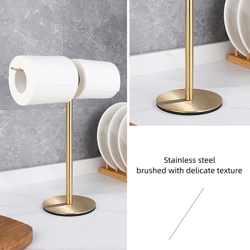 Настолен държач за кърпи от неръждаема стомана – вертикален бар, без пробиване, товароподемност 5 кг, модерен стил