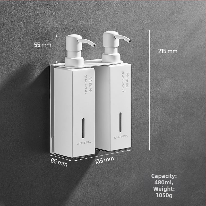 Caprena Dozator de săpun din oțel inoxidabil 304, montat pe perete – set de 3, acționare manuală, pentru hoteluri