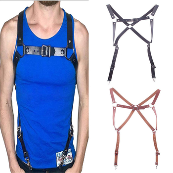 Tregeri od umjetne kože, s dva klipa, podesiva duljina, unisex, AX
