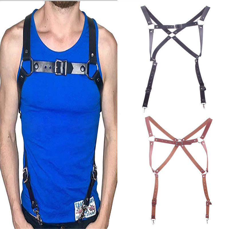Tregeri od umjetne kože, s dva klipa, podesiva duljina, unisex, AX