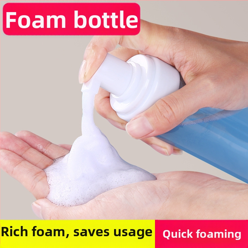 Spiedpogas tipa putojošs dozators sejas tīrīšanai, šampūnam un roku losjonam (pūsto pudeles Blow molding; ražošana ar injekciju; kartona iepakojums; Izcelsme: Ķīna)