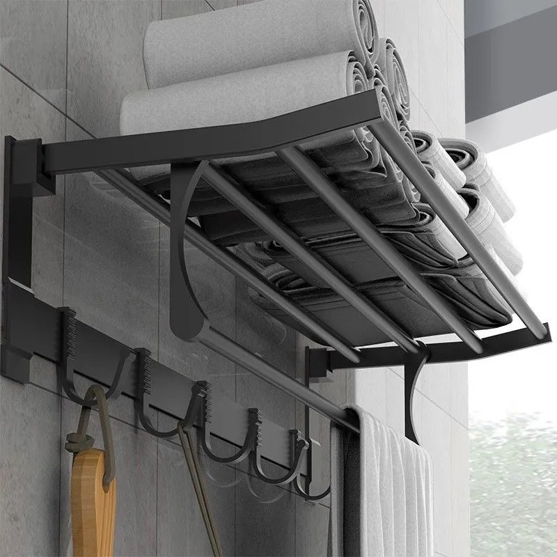 Dvostruki zidni držač za ručnike od aluminijske legure, oksidirana površina, nosivost 20 kg, moderan minimalistički dizajn