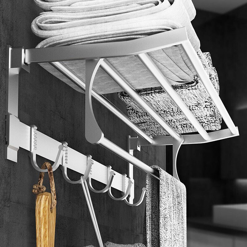 Dvostruki zidni držač za ručnike od aluminijske legure, oksidirana površina, nosivost 20 kg, moderan minimalistički dizajn