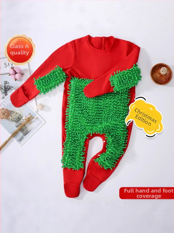 Детски гащеризон за пълзене през есенно-зимния сезон, 95% памук + 5% еластан, унисекс, дебел, дълги ръкави