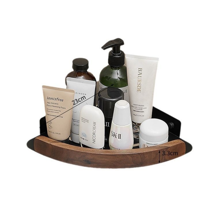 Баня ъглов рафт, стенен монтаж, фан-образен ъгъл, алуминиева сплав, товар 2 кг, единичен или двоен слой