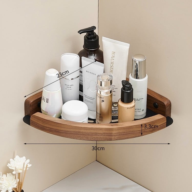 Баня ъглов рафт, стенен монтаж, фан-образен ъгъл, алуминиева сплав, товар 2 кг, единичен или двоен слой