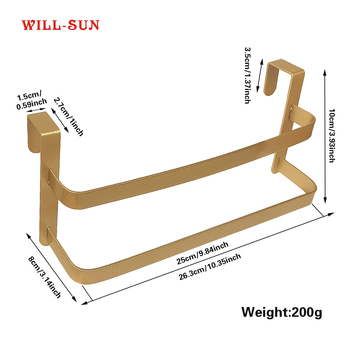 Закачалка за врата за кухня, без пробиване; метал с прахово покритие, носимост до 20 кг; антихлъзгаща, устойчива на мухъл и ръжда