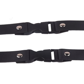Műbőr öv kettős gyűrűvel, koreai punk stílus, állítható hosszúságú, uniszex