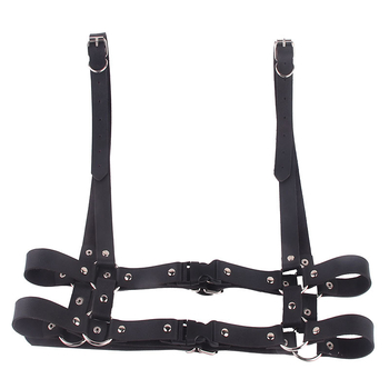 Műbőr öv kettős gyűrűvel, koreai punk stílus, állítható hosszúságú, uniszex