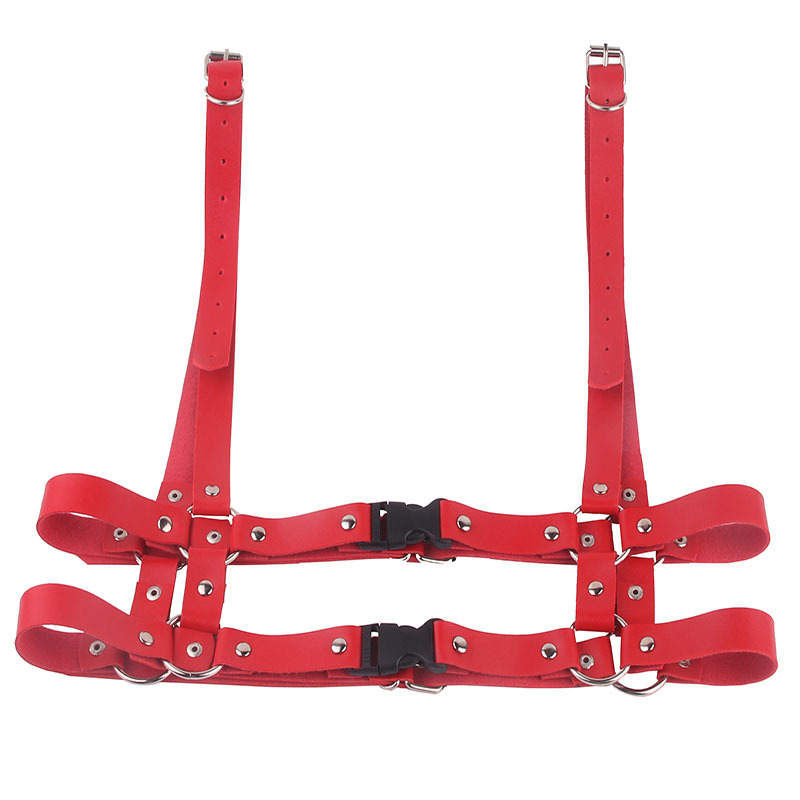 Műbőr öv kettős gyűrűvel, koreai punk stílus, állítható hosszúságú, uniszex