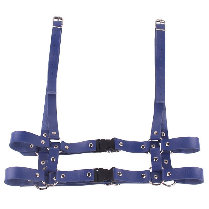 Műbőr öv kettős gyűrűvel, koreai punk stílus, állítható hosszúságú, uniszex