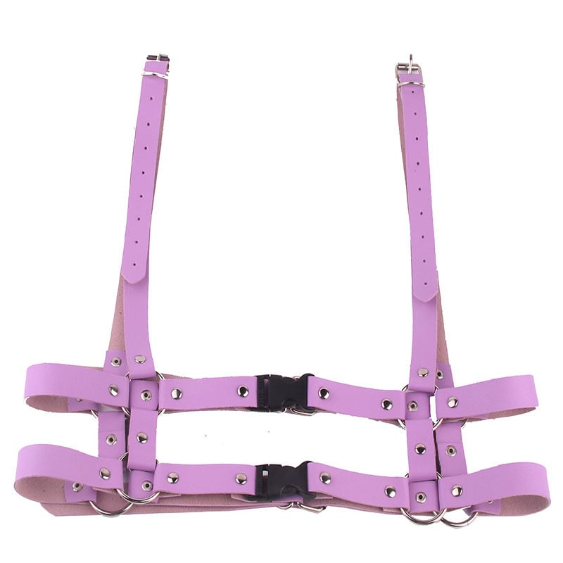 Műbőr öv kettős gyűrűvel, koreai punk stílus, állítható hosszúságú, uniszex