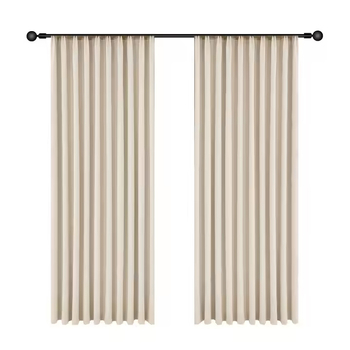 Флорална жакардова двойна завеса със прозрачен тюл за ъглов прозорец – пълно blackout, полиестерна тъкан, стил лек лукс