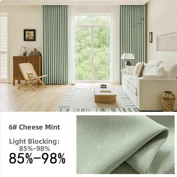 Флорална жакардова двойна завеса със прозрачен тюл за ъглов прозорец – пълно blackout, полиестерна тъкан, стил лек лукс