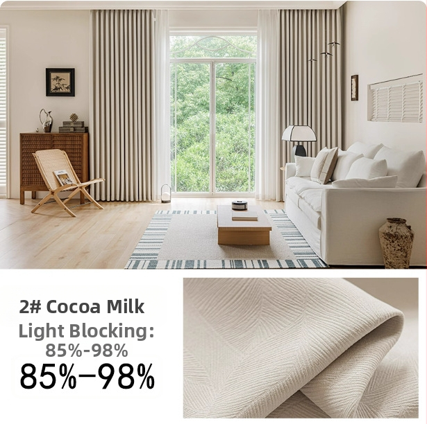 Флорална жакардова двойна завеса със прозрачен тюл за ъглов прозорец – пълно blackout, полиестерна тъкан, стил лек лукс