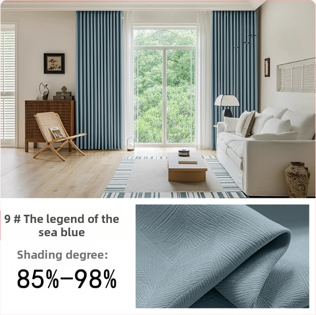 Флорална жакардова двойна завеса със прозрачен тюл за ъглов прозорец – пълно blackout, полиестерна тъкан, стил лек лукс