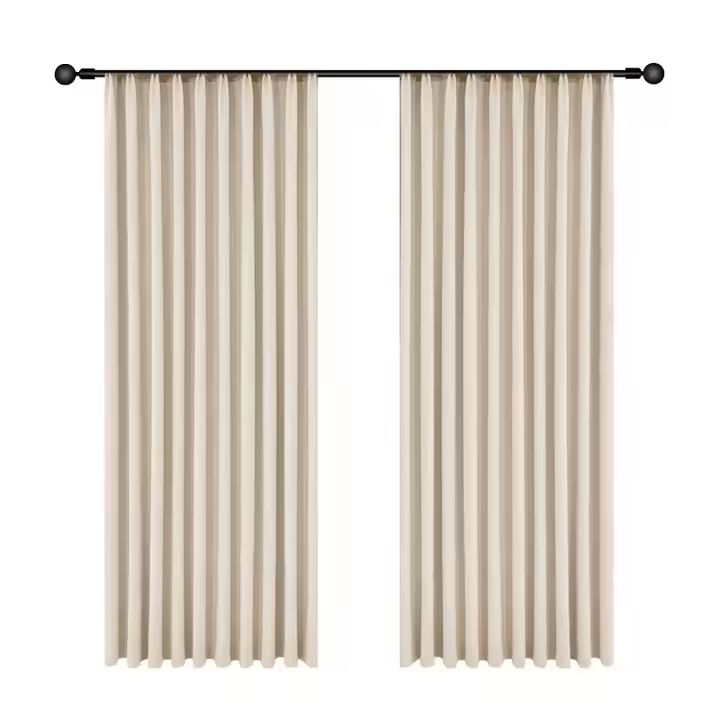 Флорална жакардова двойна завеса със прозрачен тюл за ъглов прозорец – пълно blackout, полиестерна тъкан, стил лек лукс