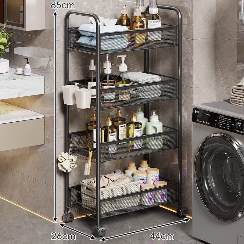 Raft de baie pe podea, 5 etaje, metal, mobil, stil modern minimalist.