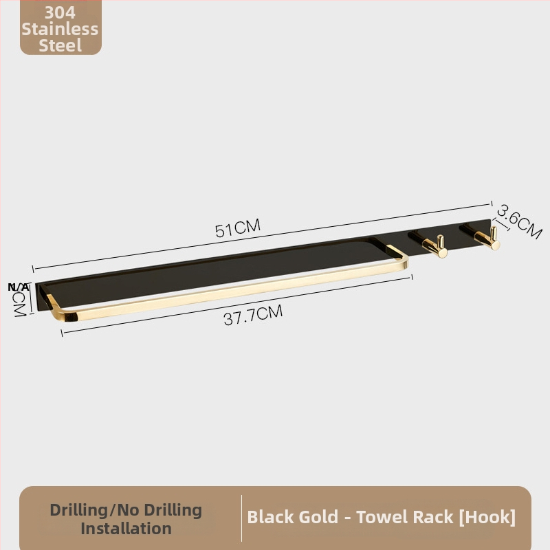 Ράγα πετσετών από ανοξείδωτο χάλυβα 304, τοίχου, μονή ράγα, μοντέρνο μινιμαλιστικό στυλ, φορτίο 5 kg