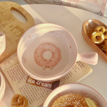 Leap art κεραμικό μπολ με ακανόνιστο σχήμα και σχέδιο καρτούν, κατάλληλο για φούρνο μικροκυμάτων