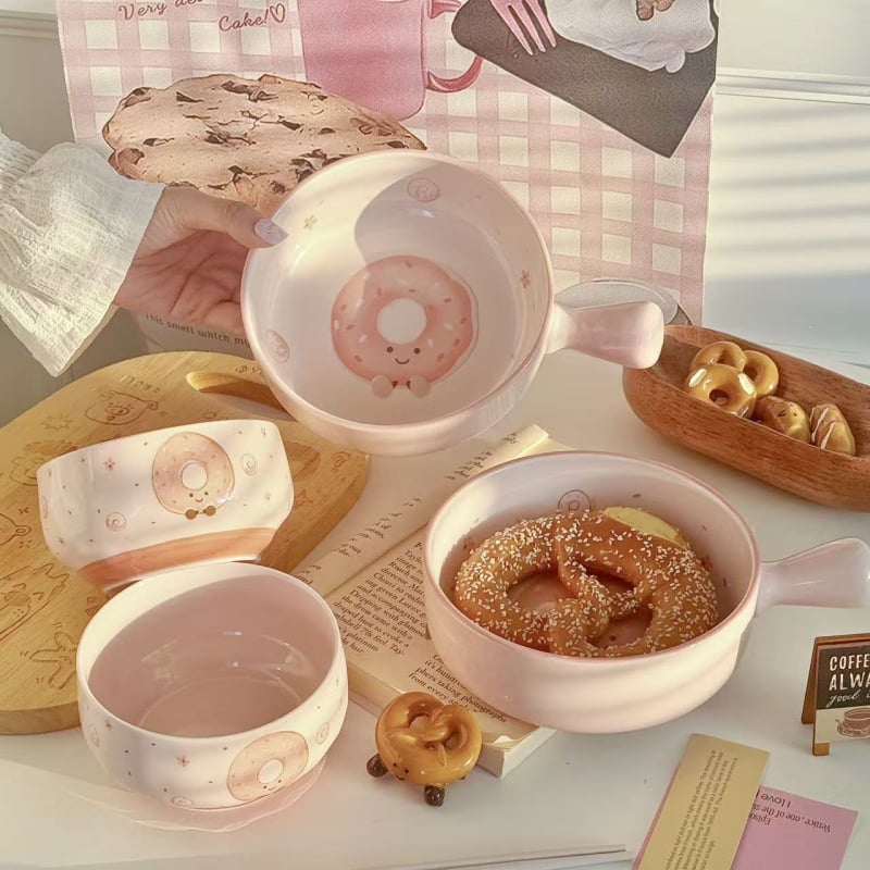 Leap art κεραμικό μπολ με ακανόνιστο σχήμα και σχέδιο καρτούν, κατάλληλο για φούρνο μικροκυμάτων