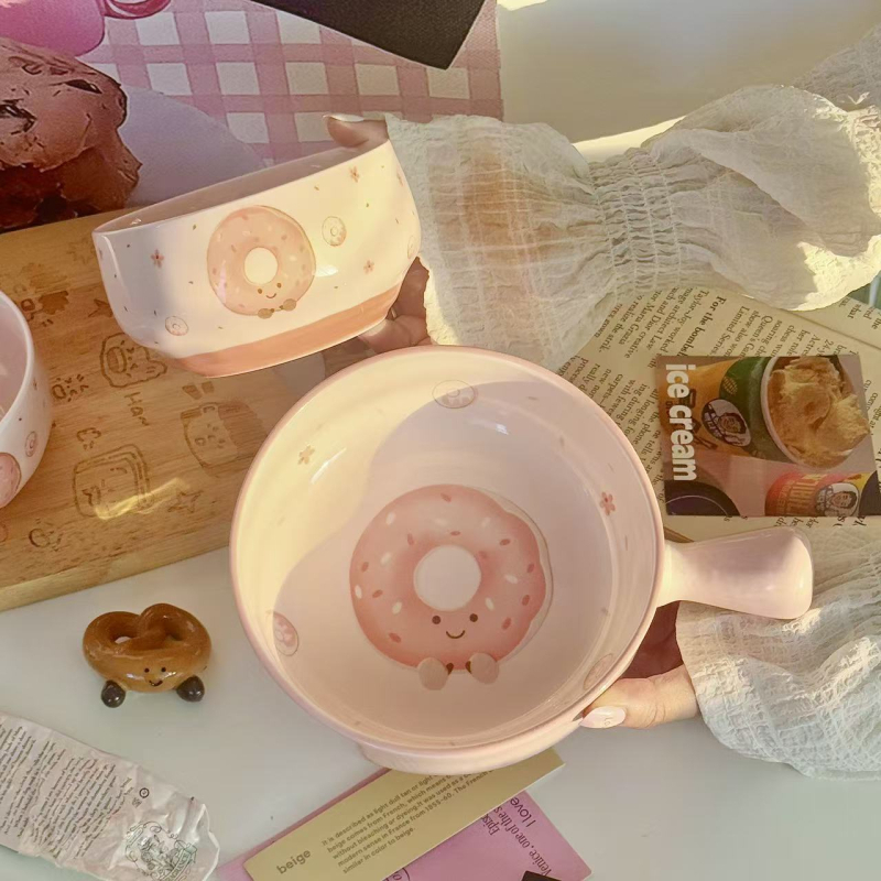 Leap art κεραμικό μπολ με ακανόνιστο σχήμα και σχέδιο καρτούν, κατάλληλο για φούρνο μικροκυμάτων