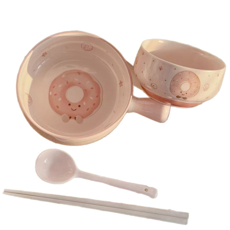 Leap art κεραμικό μπολ με ακανόνιστο σχήμα και σχέδιο καρτούν, κατάλληλο για φούρνο μικροκυμάτων