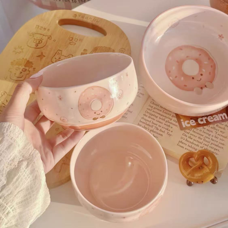 Leap art κεραμικό μπολ με ακανόνιστο σχήμα και σχέδιο καρτούν, κατάλληλο για φούρνο μικροκυμάτων