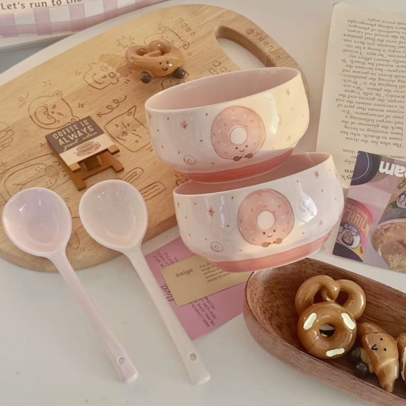 Leap art κεραμικό μπολ με ακανόνιστο σχήμα και σχέδιο καρτούν, κατάλληλο για φούρνο μικροκυμάτων