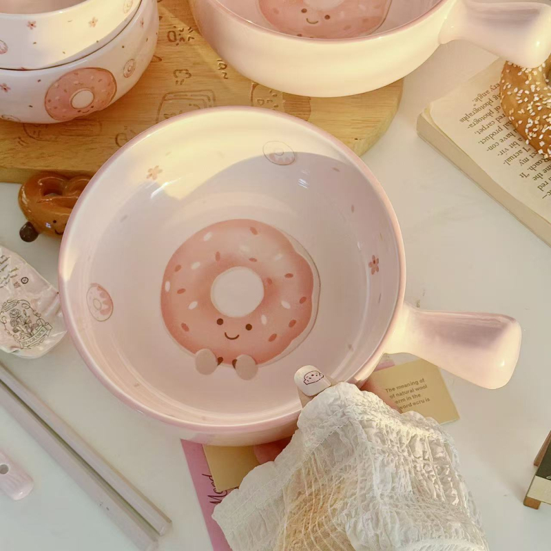 Leap art κεραμικό μπολ με ακανόνιστο σχήμα και σχέδιο καρτούν, κατάλληλο για φούρνο μικροκυμάτων